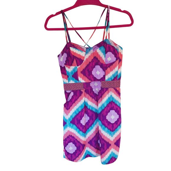 American Eagle Vintage Aztec Mini Dress 00 Boho Y2K Western Retro Dopamine Funky - Picture 2 of 8